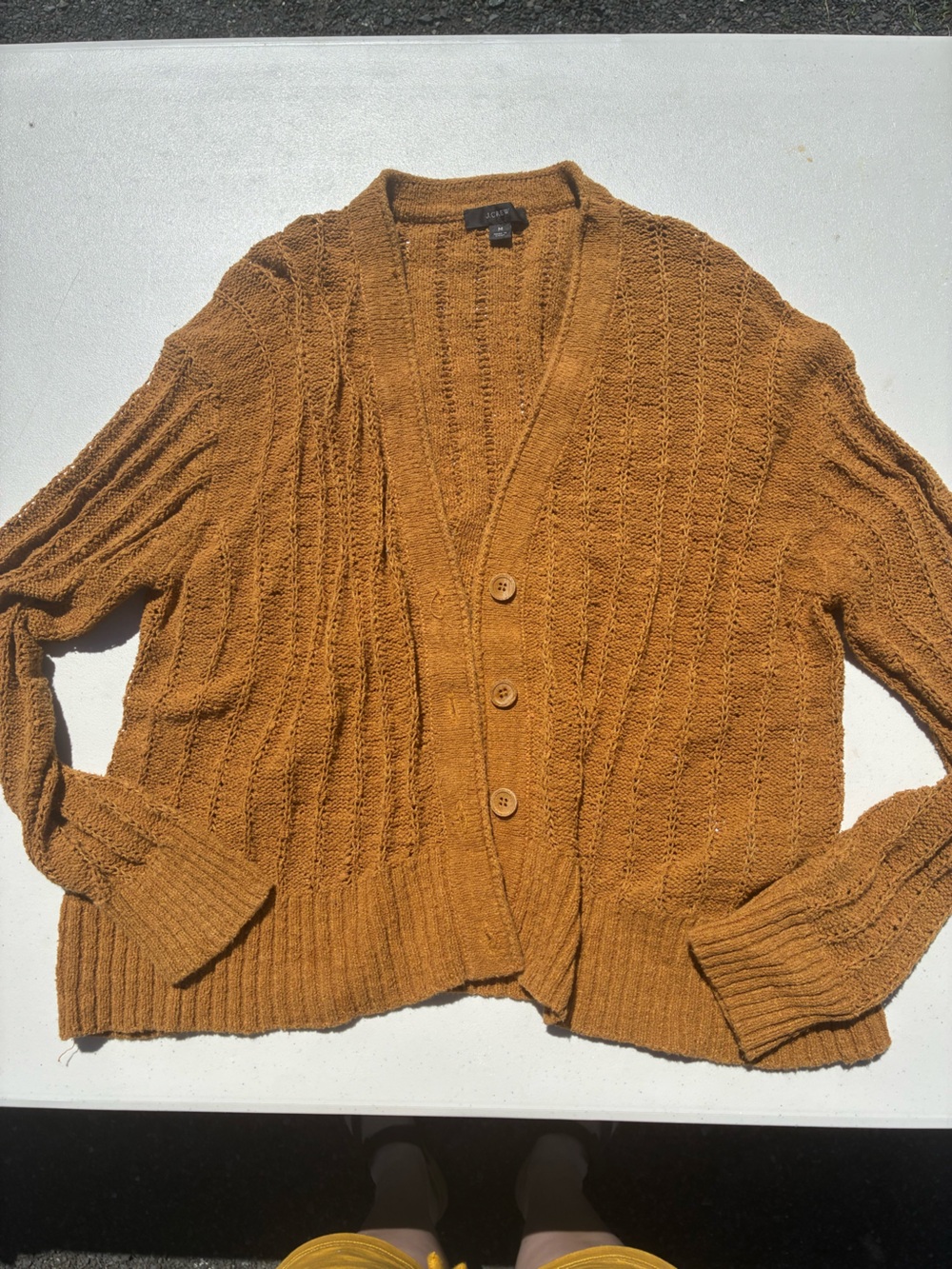 J. Crew Women's Button-Front Cardigan in Mustard Gold